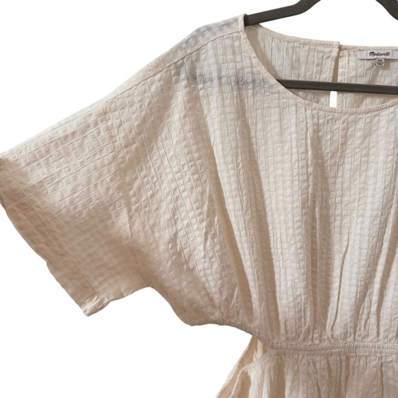 Madewell Cutout Romper in Seersucker "Lighthouse" Cream 100% Cotton Size XXL - Picture 7 of 13